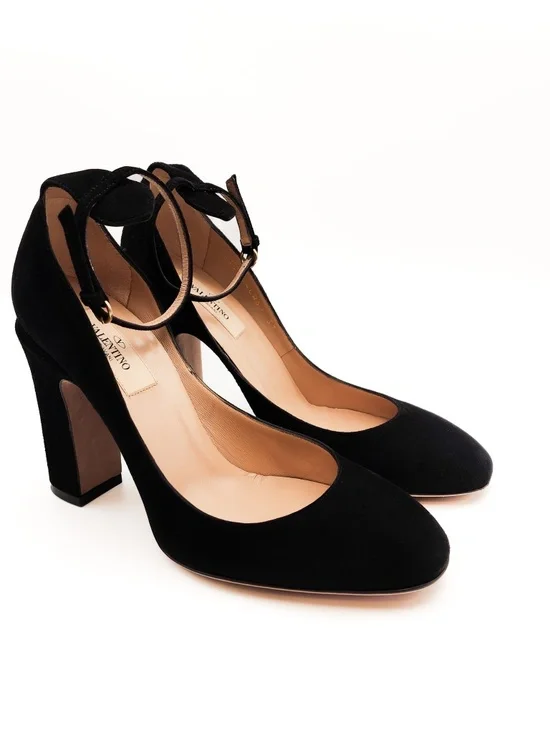 Valentino Garavani Black Suede Ankle Strap Pumps EU 37 - Picture 3 of 9